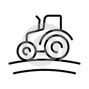 Tractor line icon, outline vector sign, linear style pictogram isolated on white