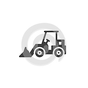 Tractor loader excavator vector icon