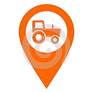 Tractor and location pin