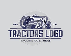 Tractor logo template, farm logo vector