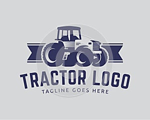 Tractor logo template, farm logo vector