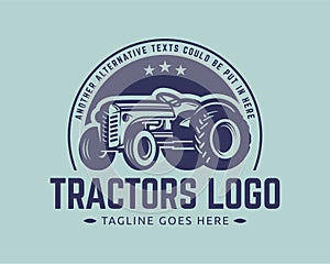 Tractor logo template, farm logo vector