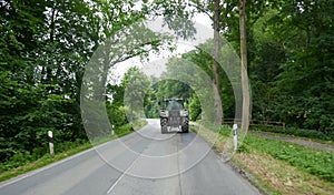 Tractor on a lonely country road