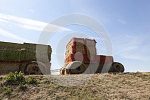 Tractor made from straw
