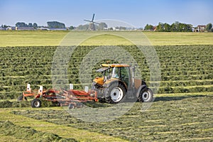 A tractor with a mower in Sassenheim