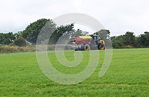 Tractor and Muck Spreader Fertiliser