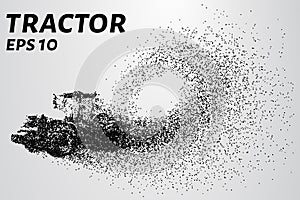 Tractor of the particles. Vector tractor consists of small circles.