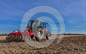 Tractor with Plough at Work