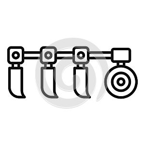 Tractor plow icon, outline style