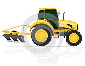 Tractor with plow vector illustration photo