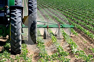 Tractor plowing