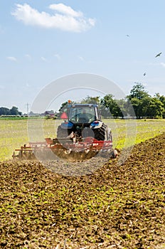 Tractor Plowing field