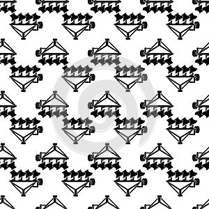 Tractor plowing pattern seamless vector