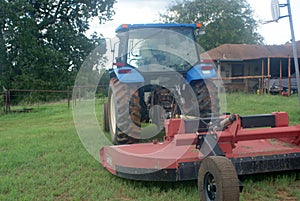 Tractor Ready To Mow The Fields