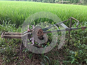 Tractor with ricefield photo