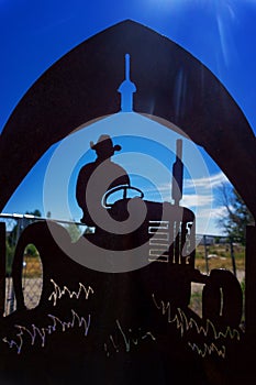 Tractor Silhouette in Wyoming photo
