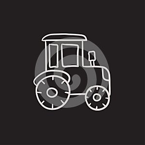 Tractor sketch icon.