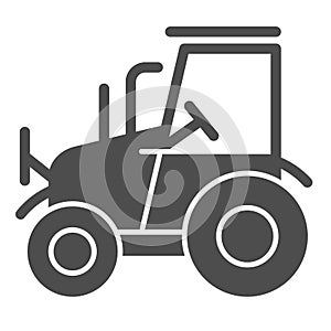 Tractor solid icon. Agrimotor vector illustration isolated on white. Agronomy glyph style design, designed for web and