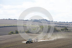 Tractor Spraying Field