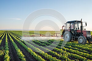 Tractor spraying photo