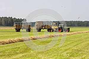 Tractor at Straw harvesting