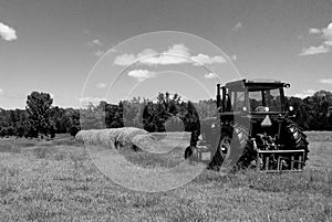 Tractor supplying hay