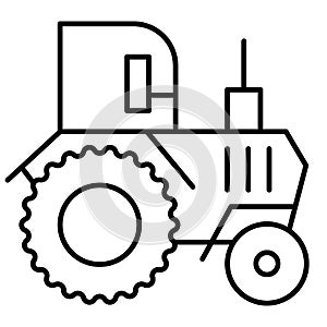 Tractor thin line icon. Agronomy vector illustration isolated on white. Agricultural outline style design, designed for