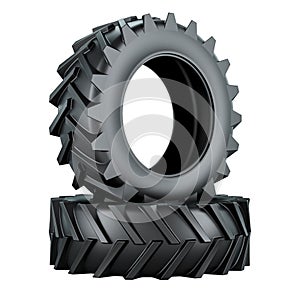 Tractor tires, 3D rendering