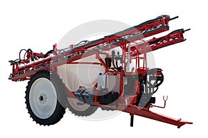 Tractor trailed sprayers from croplands equipment. On a white background. Isolated