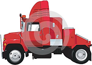 Tractor Trailer Vector Illustration