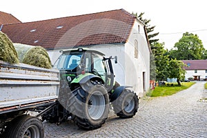 A tractor with trailor