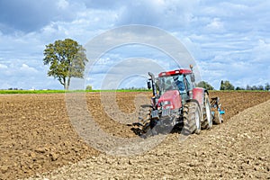 Tractor in field photo