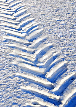 Tractor Tyre Track in the Snow