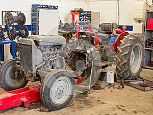 Tractor under repair