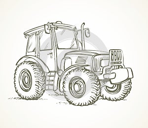 Tractor. Vector drawing