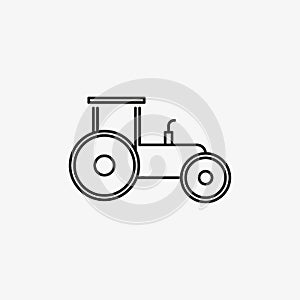 Tractor vector icon. Agricultural vehicle, machinery symbol