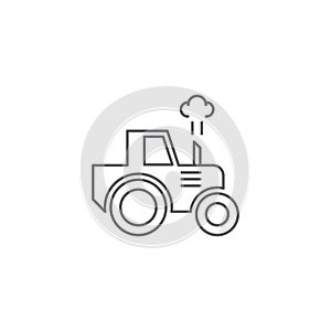 Tractor vector icon symbol harvest tool isolated on white background