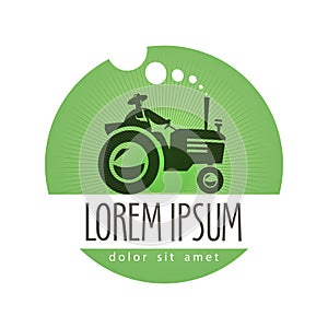 Tractor vector logo design template. farm or