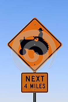 Tractor warning sign