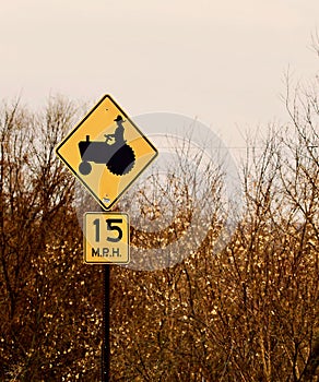 Tractor Warning Speed Sign