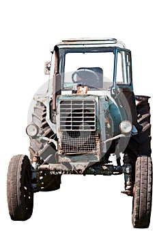 Tractor on white background