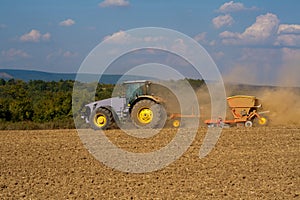 Tractor at work on farm