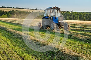 Tractor working on the farm field