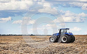 Tractor working in the field