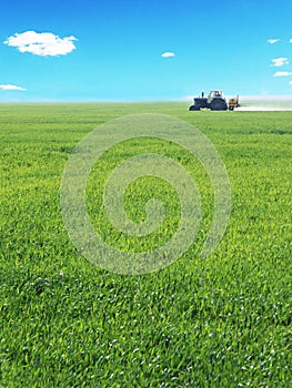 Tractor working in a field