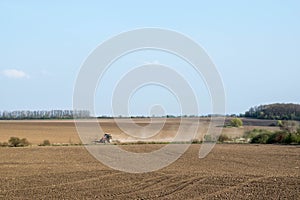 Tractor working in the field