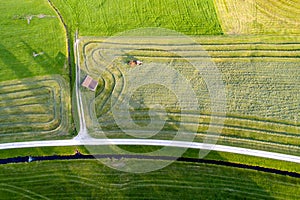 Tractor working on the field