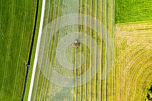 Tractor working on the field