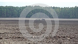 Tractor working in the field