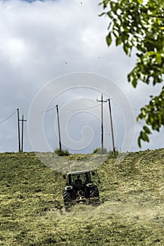 Tractor working on a field